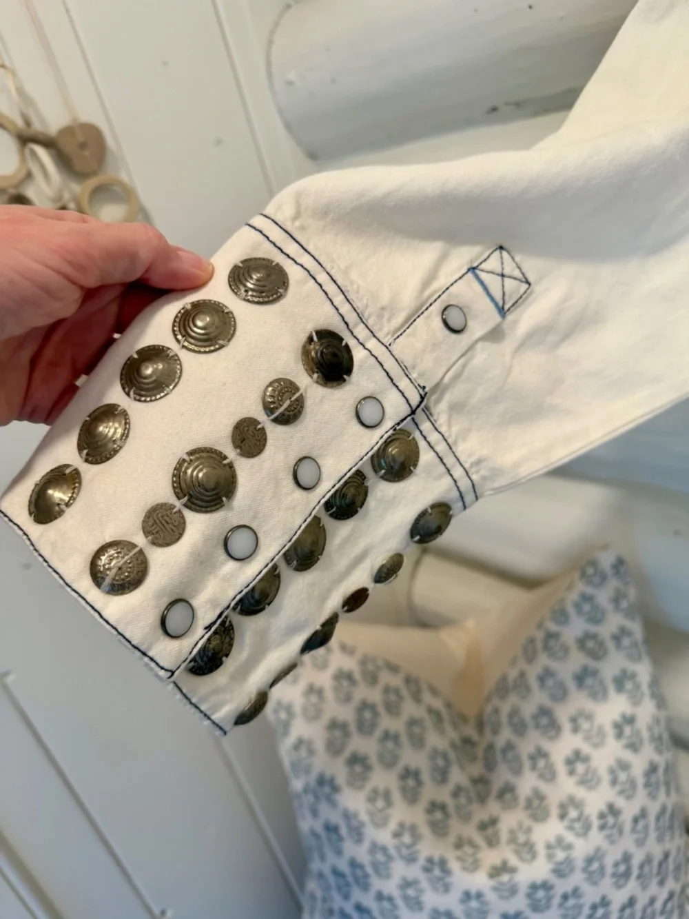 Free People Studded Cream Jacket NWT - Picture 7 of 13